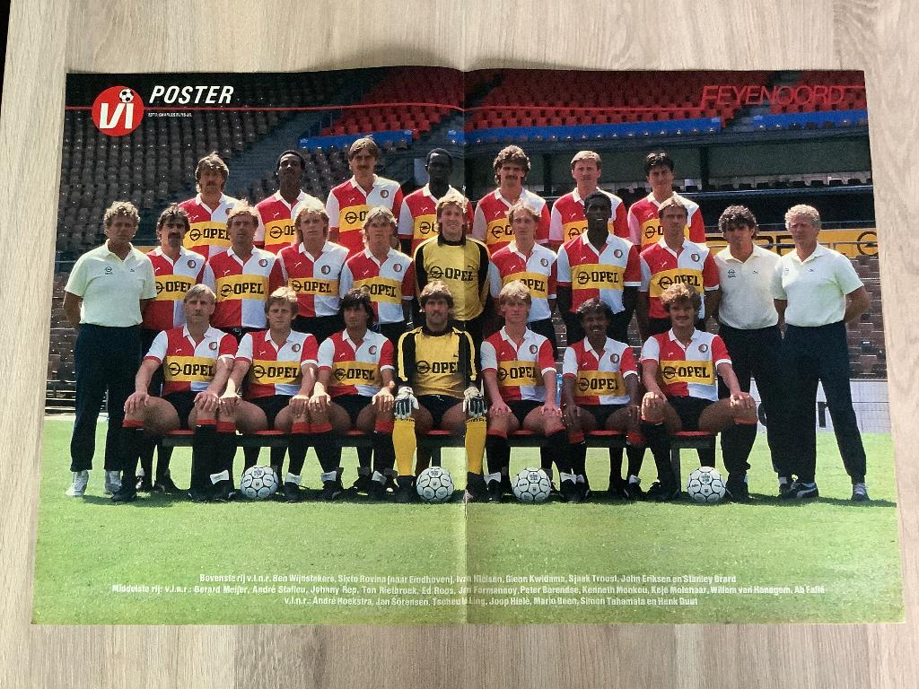 Poster Feyenoord Half jaren 80, Ophalen of Verzenden, Zo goed als nieuw, Feyenoord, Poster, Plaatje of Sticker
