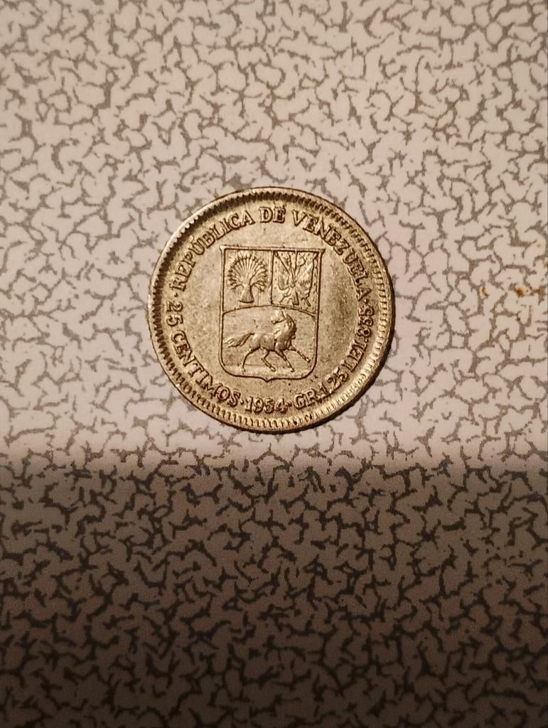 Venezuela 25 cent 1954, Ophalen of Verzenden
