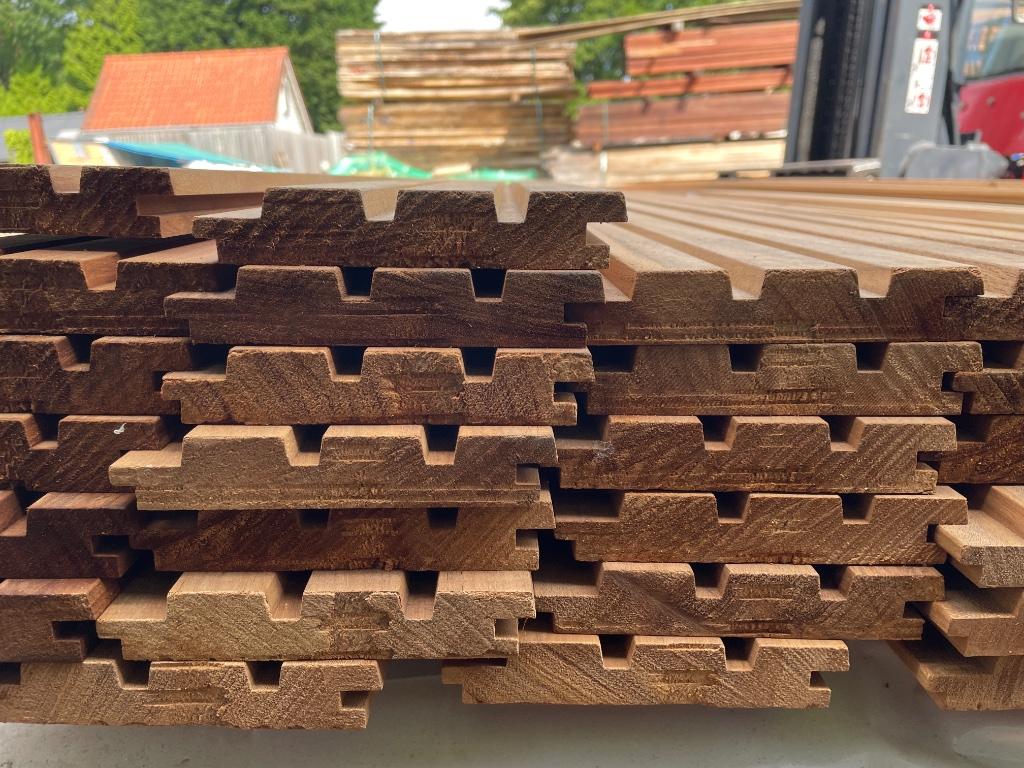 Ayous Blokprofiel Deens rabat frake, Tuin en Terras, Palen, Balken en Planken, Ophalen, Planken, Nieuw, Hardhout