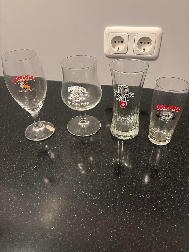 Unieke Gulpenener Bierglazen, Ophalen of Verzenden, Zo goed als nieuw, Overige materialen, Los bestek