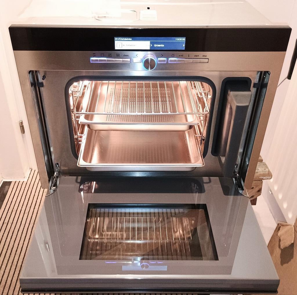 Siemens inbouw Stoomoven 45 cm E-nr: HB26D552 Type: HLHB26-2, Gebruikt, ., Stoom, Inbouw