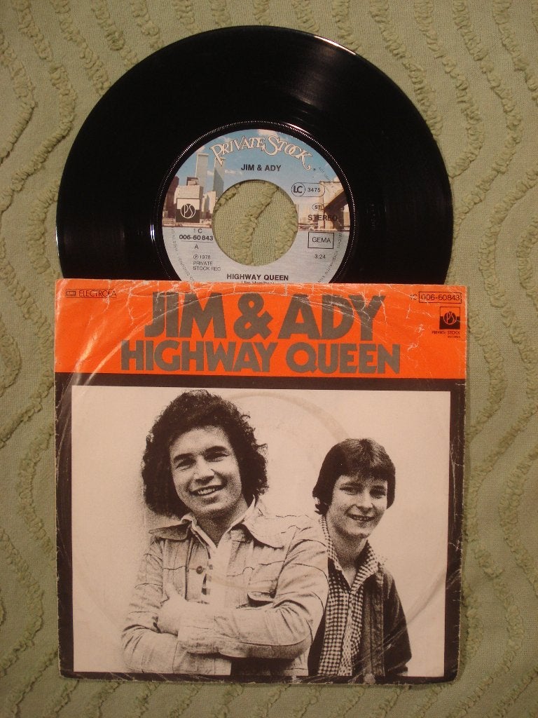 Jim & Ady 7" Vinyl Single: ‘Highway queen’ (Duitsland)‏, Cd's en Dvd's, Ophalen of Verzenden, Gebruikt, 7 inch, Pop