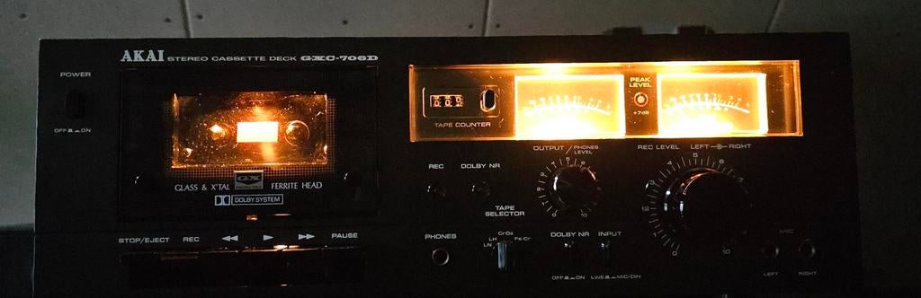 Akai GXC-706D Vintage Stereo Cassette Deck-Serviced-garantie, Tape counter, Enkel, Ophalen of Verzenden, AKAI
