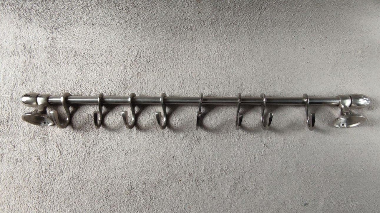 Rivièra Maison Wandkapstok met 8 haken - Metaal, Wandkapstok, Gebruikt, Ophalen of Verzenden, Minder dan 100 cm