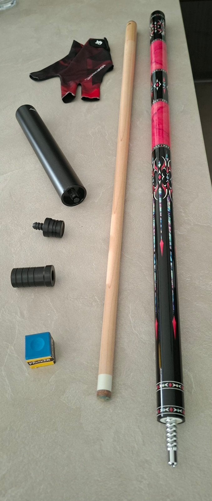 Biljartkeu met extra handgrip en toebehoren, Ophalen, Keu of Ballen