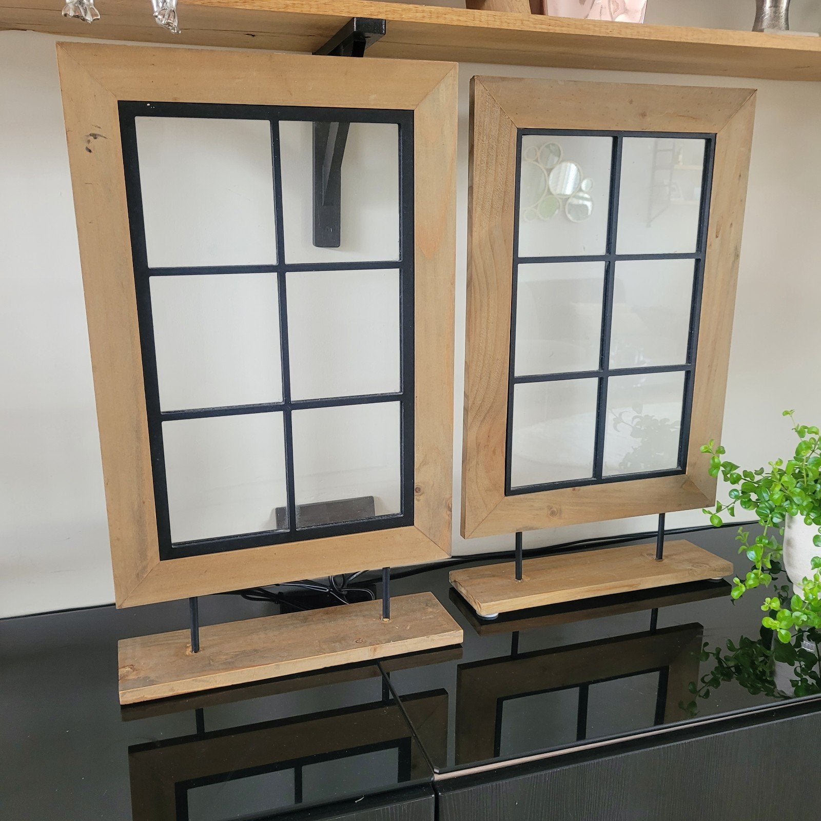 Raamdecoratie 2 stuks, Huis en Inrichting, Woonaccessoires | Overige, Hout, Ophalen of Verzenden, Bruin, Landelijk
