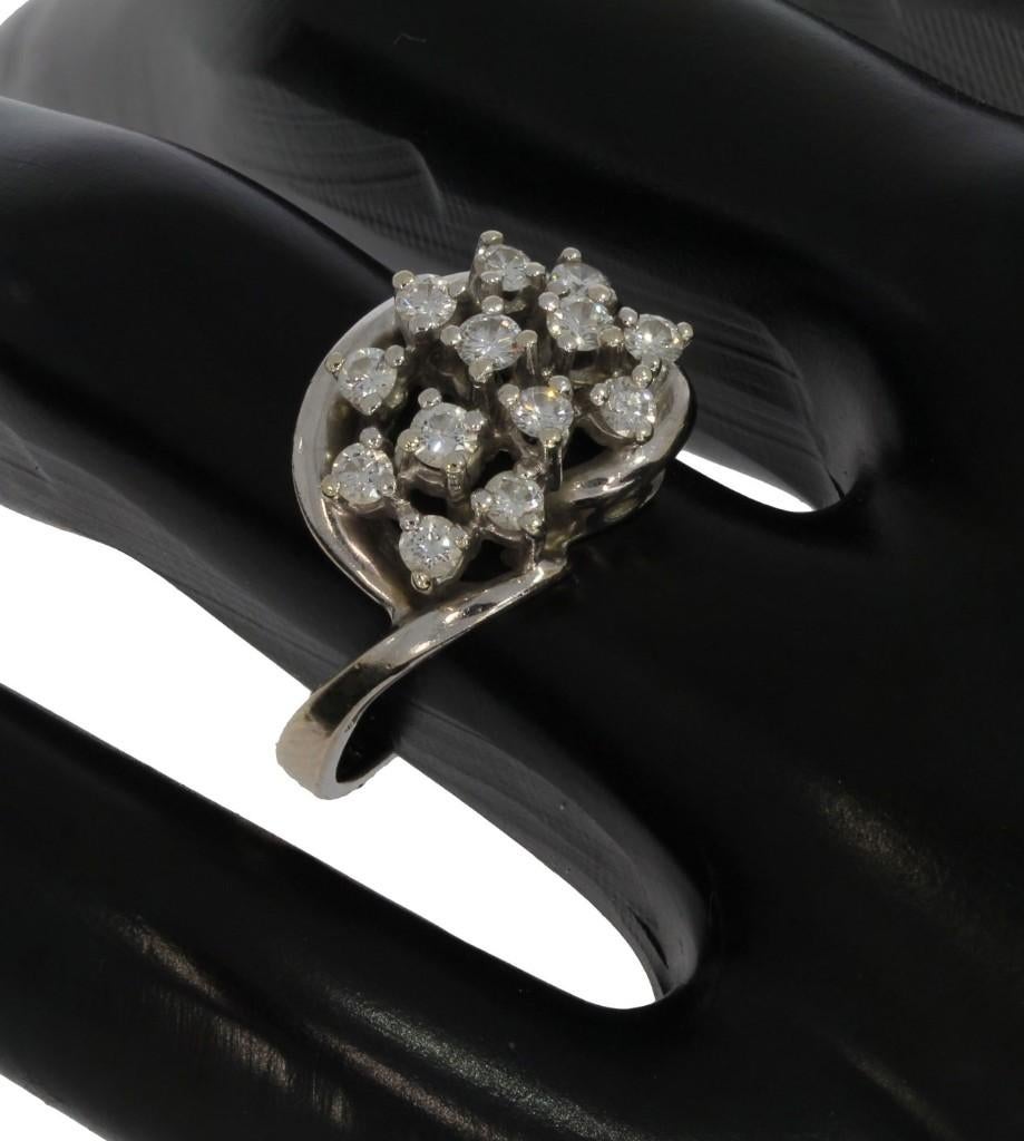 13 diamanten luxe 14k gouden entourage ring dames rozet, Voordeelsieraden, Verzenden, Met edelsteen, Dame