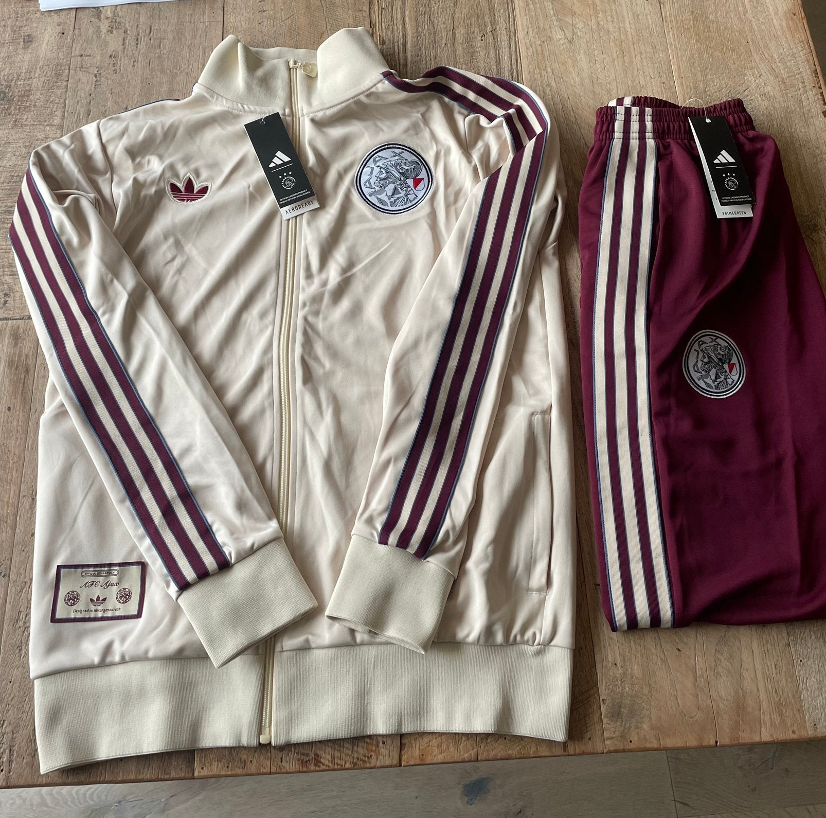 Ajax Terrace Icon trainingspak, Maat 48/50 (M), Beige, Nieuw, Ophalen of Verzenden