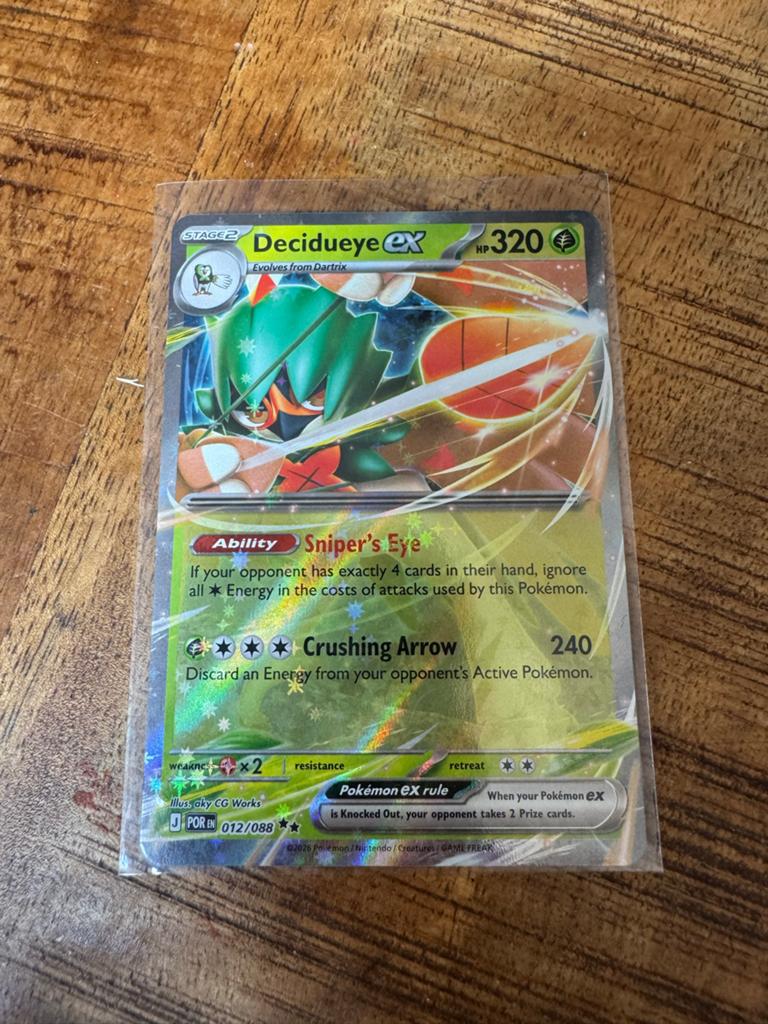 Decidueye ex 012/088 JPN POR EN Pokémon Kaart, Ophalen of Verzenden, Zo goed als nieuw, Losse kaart