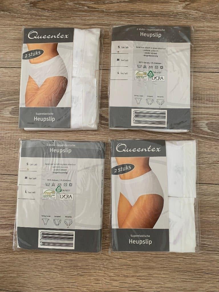 4x Queentex Superelastische dames heupslips (2 stuks), mt. S, Queentex, Ophalen of Verzenden, Wit, Slip