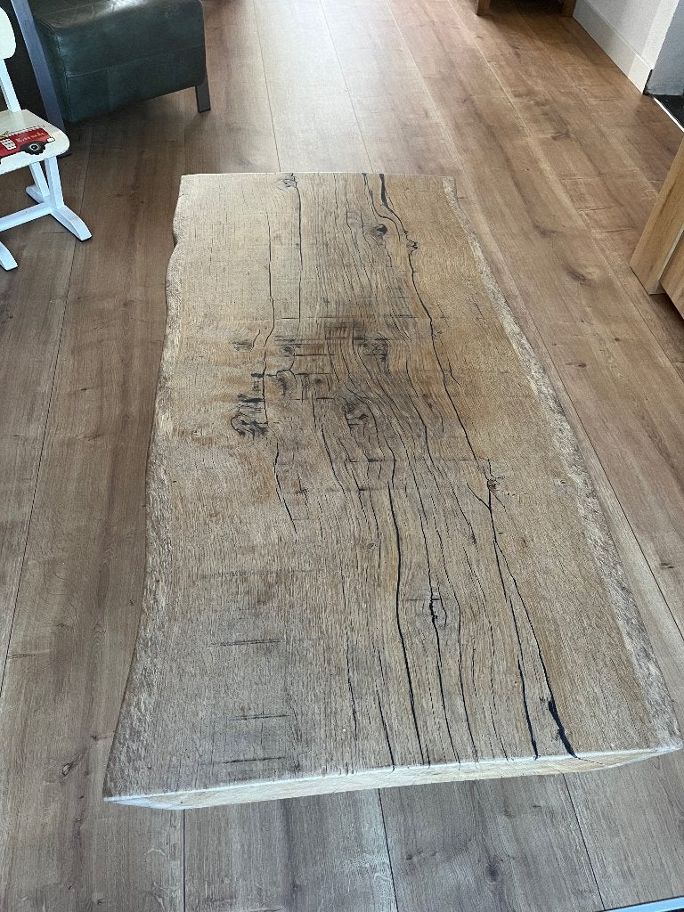 Boomstam salontafel, Huis en Inrichting, Tafels | Salontafels, Ophalen, 100 tot 150 cm, Eikenhout, Nieuw