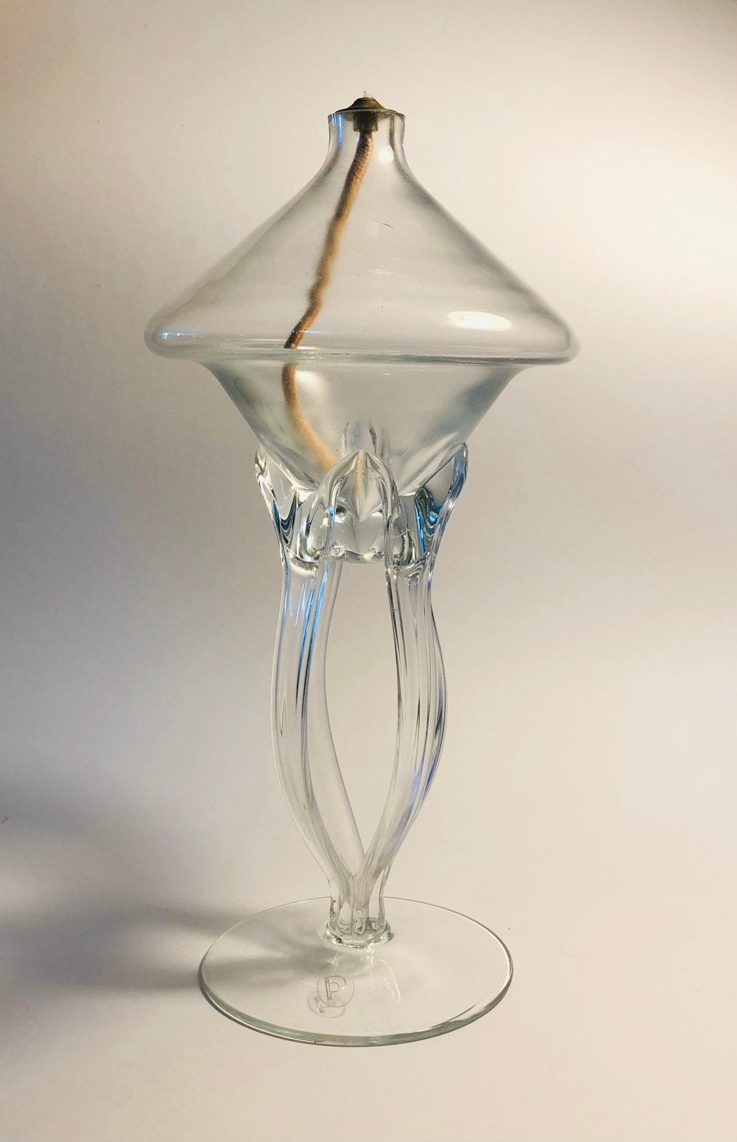 Prachtige vintage glazen olielamp van Pols Potten, Antiek en Kunst, Ophalen of Verzenden