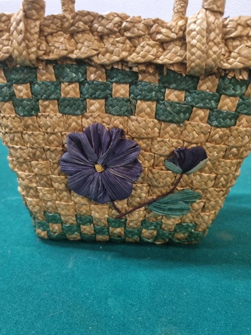 Handtas riet vintage klein, Ophalen of Verzenden, 'T Olde Gre-j, Info@toldegrej.nl, Endepoelstraat 20f Didam
