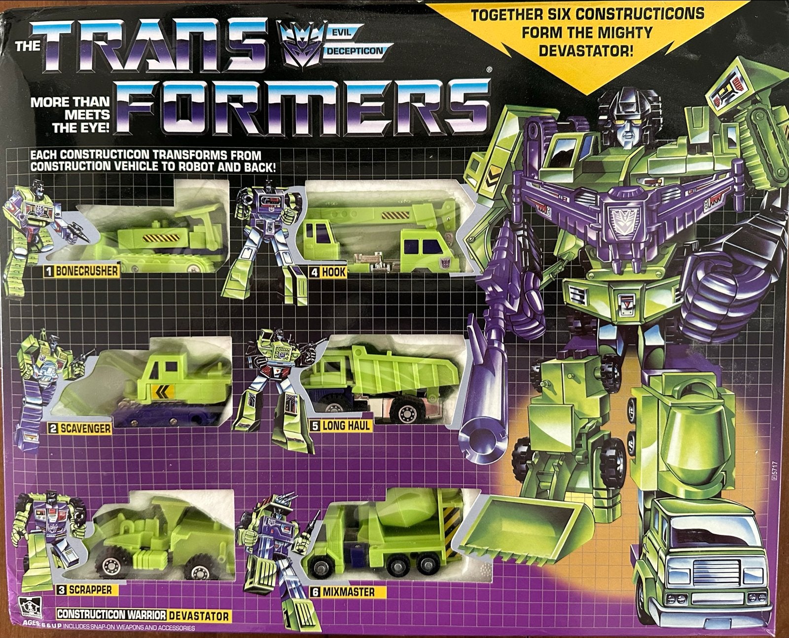 Transformers Devastator Constructicons G1 re-issue compleet, G1, Ophalen, Zo goed als nieuw, Decepticons