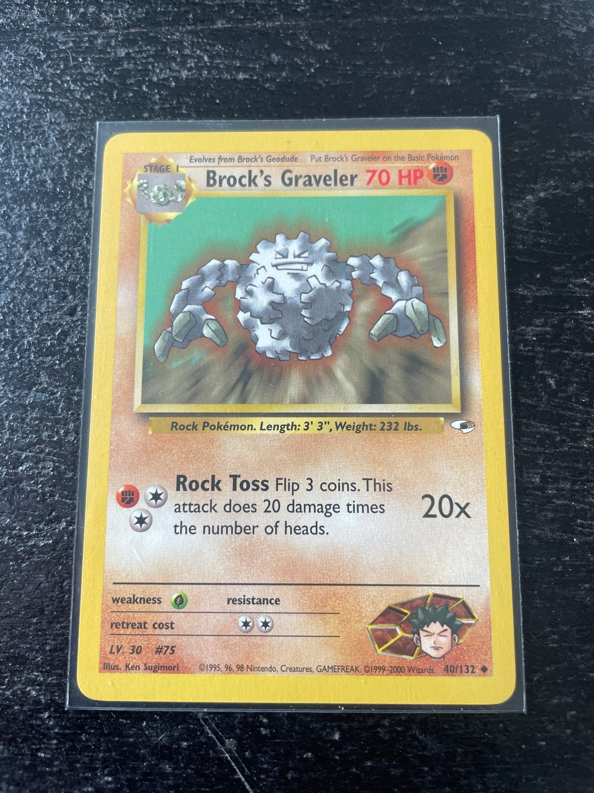 Pokémon Kaart: Brock's Graveler 70 HP (40/132), Ophalen of Verzenden, Gebruikt, Losse kaart
