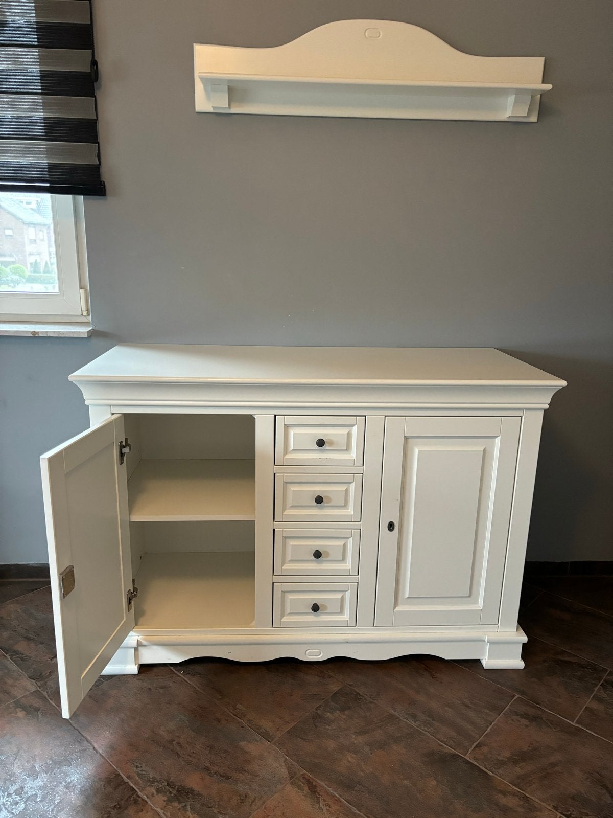 Kidsmill Louise de Philippe Commode + Wandrek Wit, Kinderen en Baby's, Ophalen, Gebruikt, 50 tot 70 cm, 100 cm of meer
