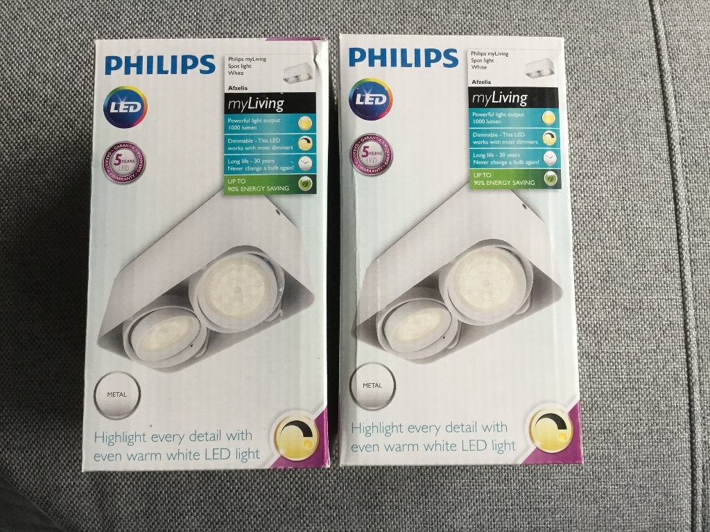 2x Philips Afzelia LED spots - dimbaar - NIEUW in verpakking, Nieuw, Ophalen of Verzenden, LED, Philips