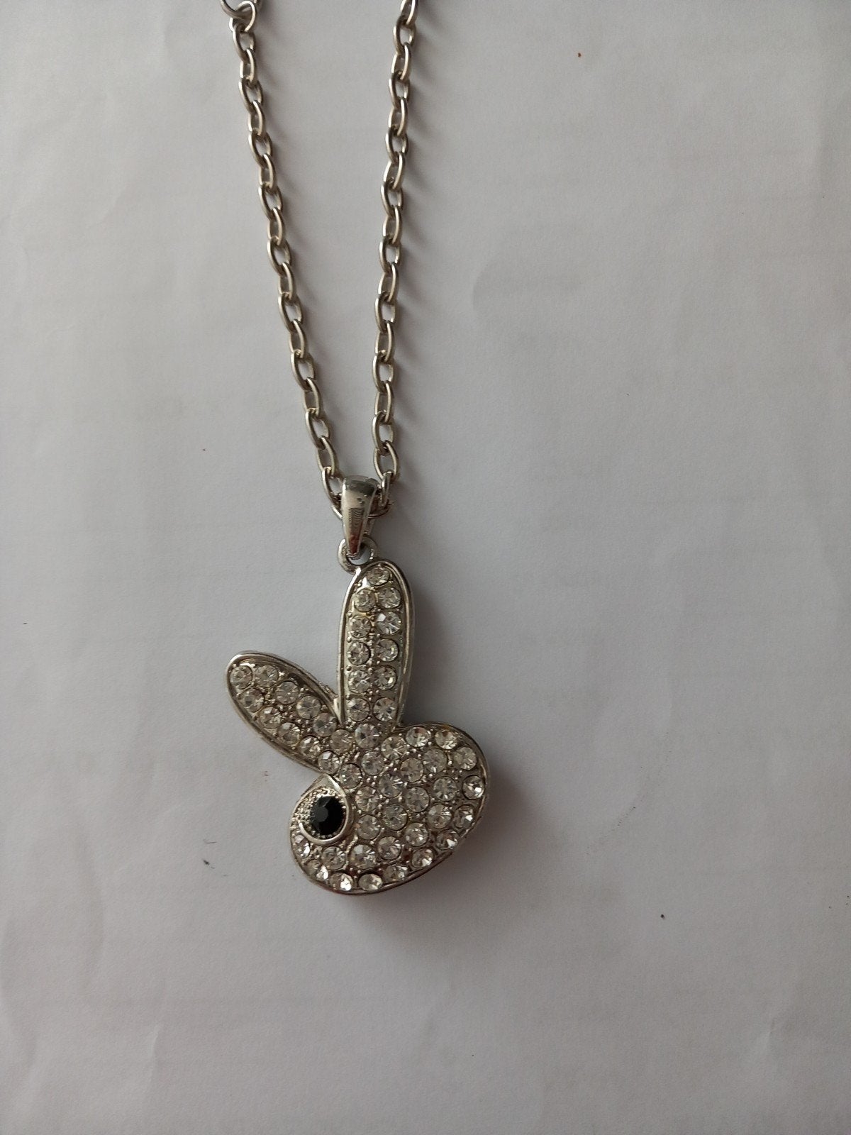 lange ketting met strass playboy k032, Sieraden, Tassen en Uiterlijk, Ophalen, Overige materialen, Zo goed als nieuw, Zilver