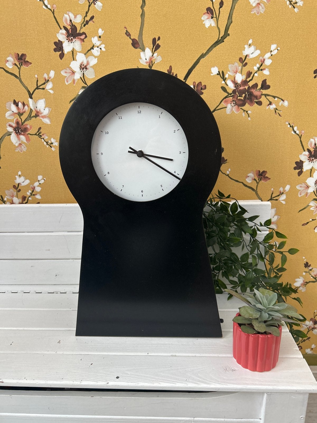 IKEA PS Klok 1995 - Zwarte Vintage Wandklok/Tafelklok, Ophalen, IKEA, Vintage, Analoog