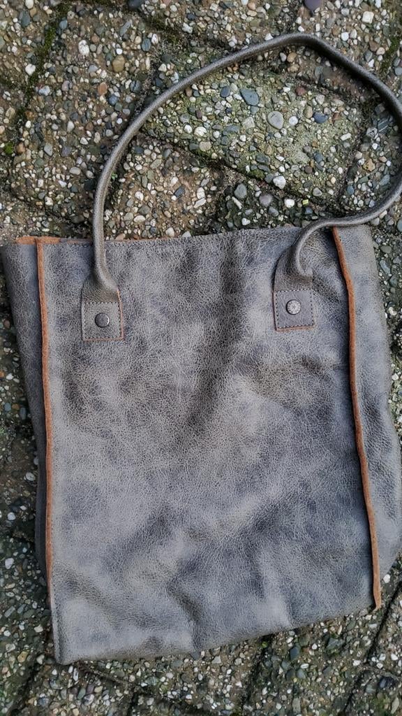 2 lederen tassen Napsoe tas en X Works leren schoudertas, Ophalen of Verzenden, Bruin, Handtas