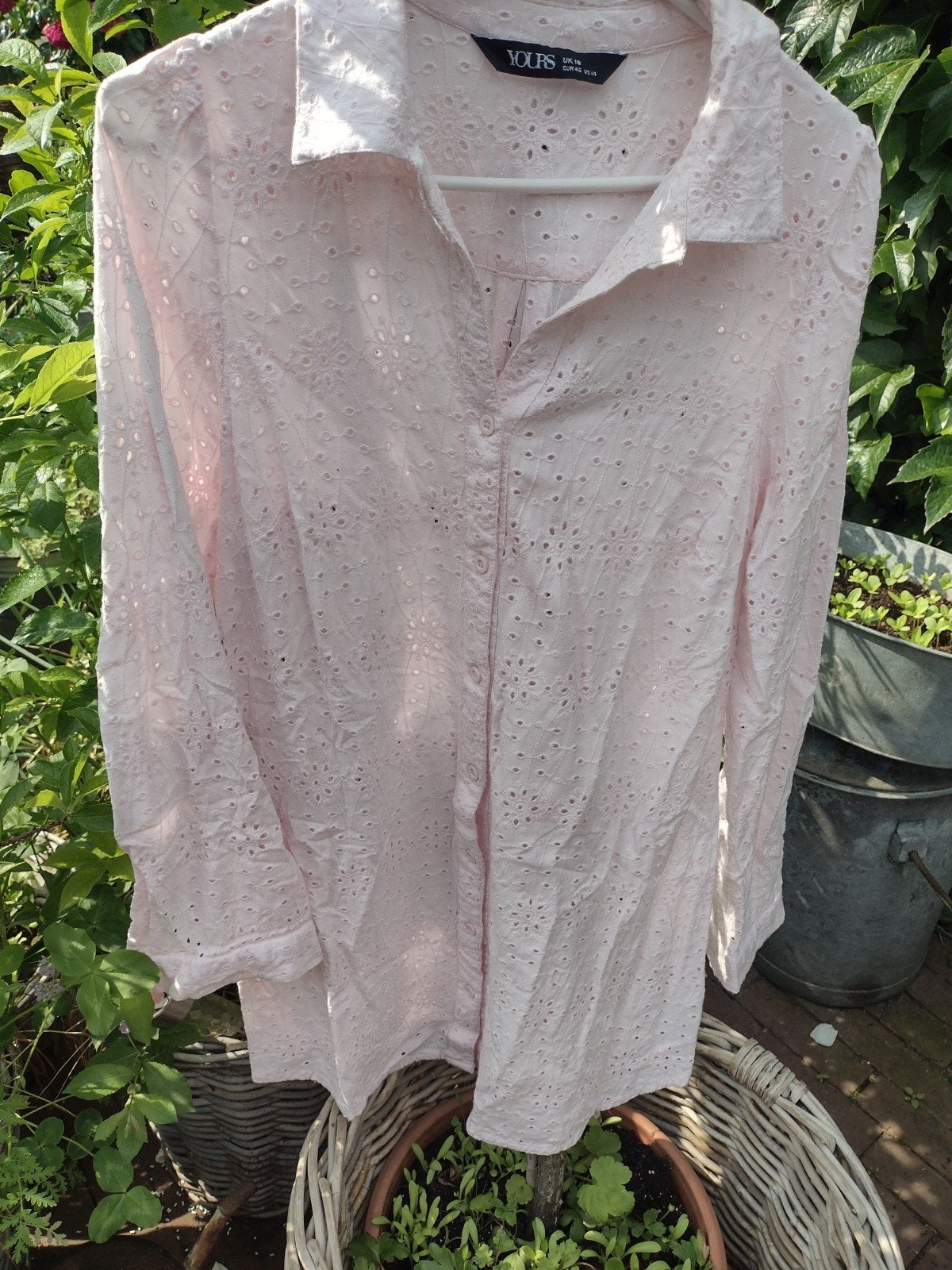 Yours Clothing Lichtroze lange getailleerdeblouse Maat 38/40, Yours Clothing, Ophalen of Verzenden, Maat 38/40 (M), Roze