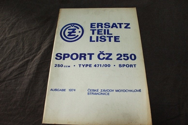 CZ 250 Sport typ 471 1974 motorrad ersatzteil liste, Motoren, Ophalen of Verzenden, Overige merken
