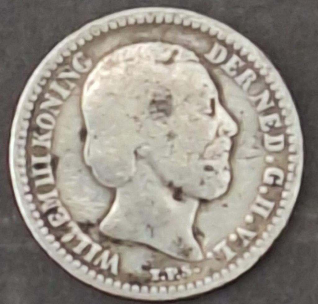 10 cent 1881 Koning Willem III - Zilveren munt, Koning Willem III, Zilver, Ophalen of Verzenden, 10 cent