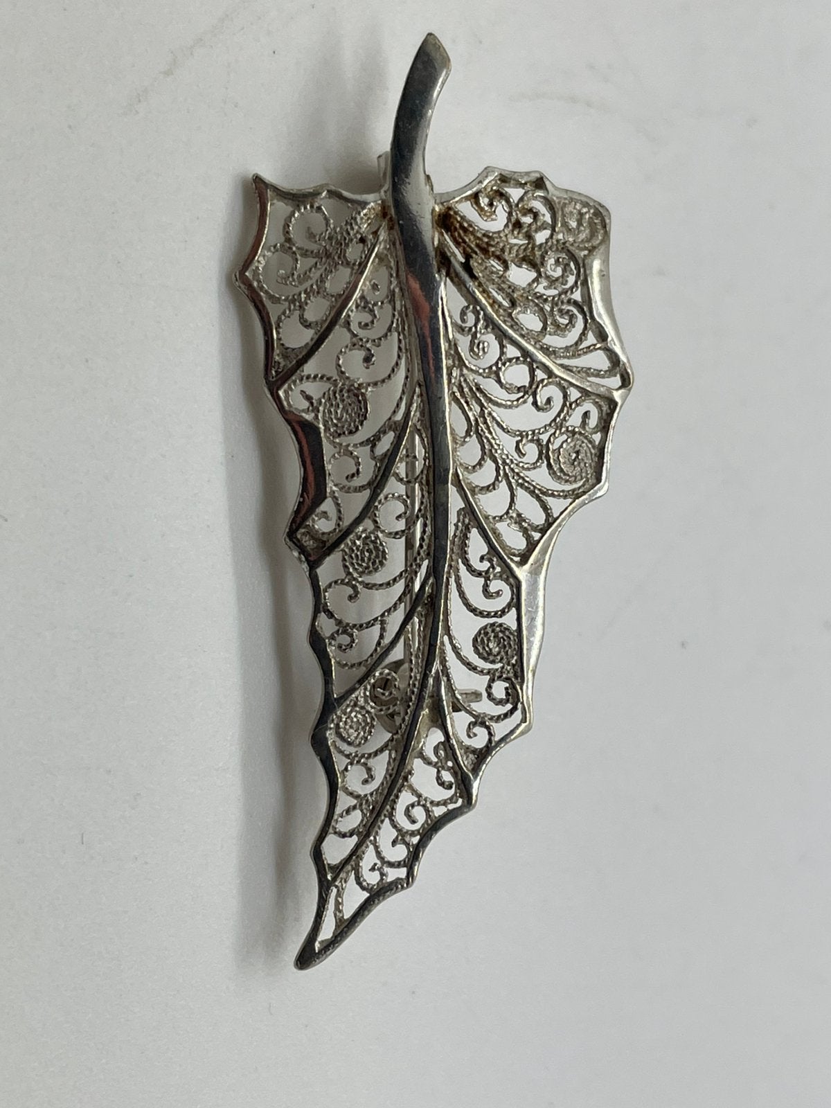 F797 Prachtige zilveren filigrain broche, Ophalen of Verzenden, Zilver, Broche