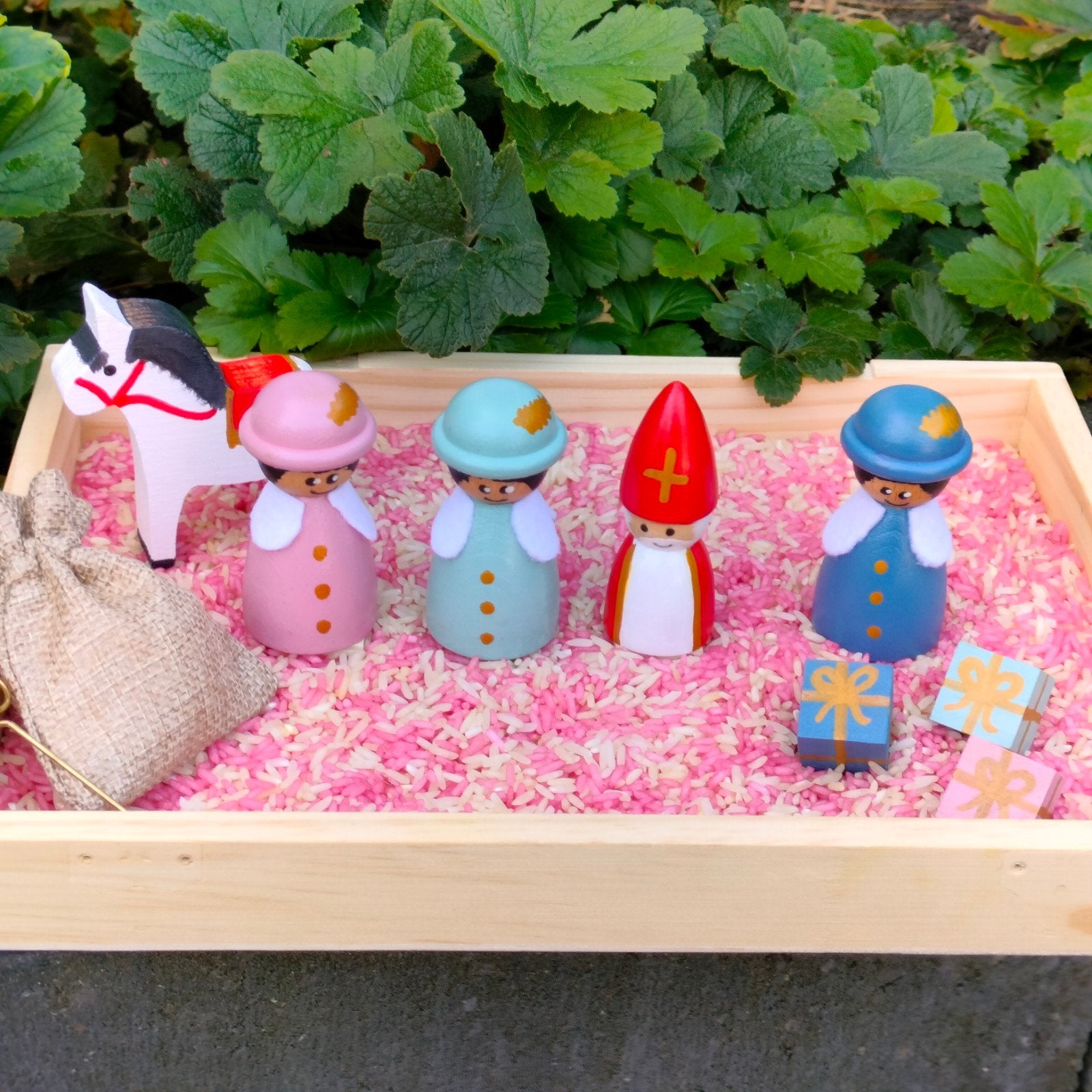 Sinterklaas houten figuren set - Handgemaakt speelgoed, Ophalen of Verzenden, Nieuw