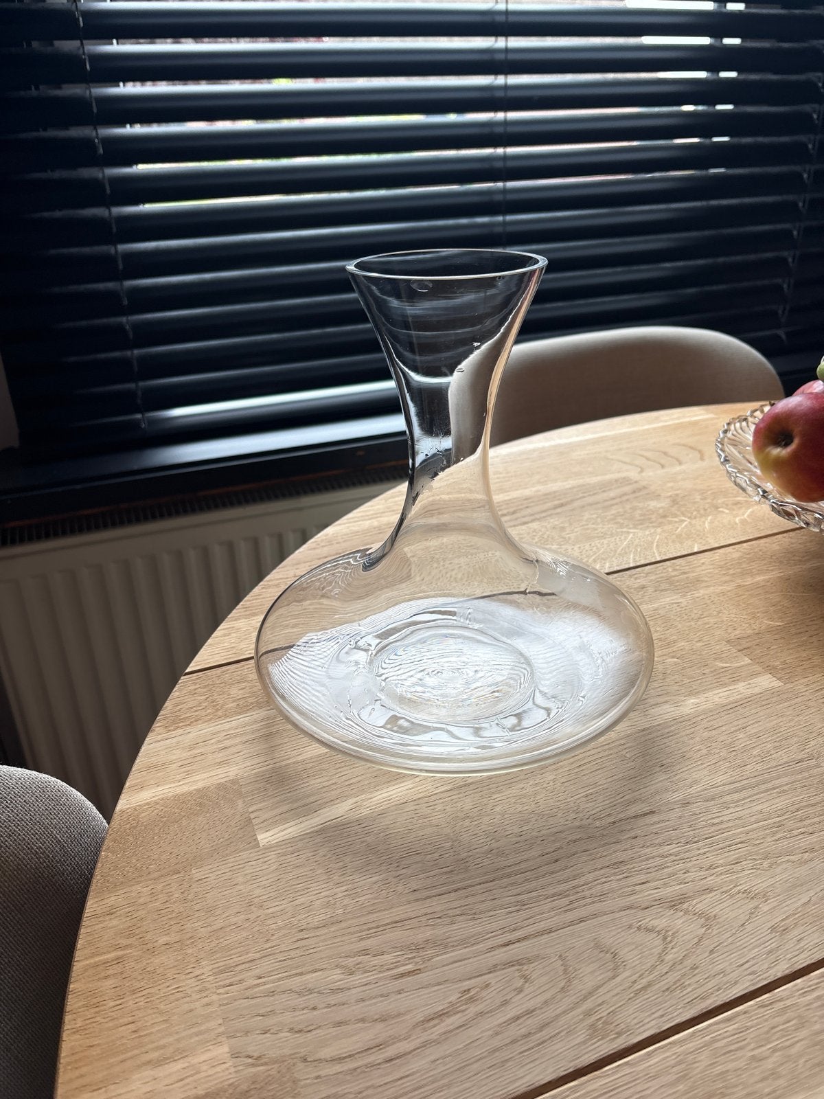 Elegante glazen karaf voor wijn of water, Ophalen of Verzenden, Zo goed als nieuw, Transparant, Glas