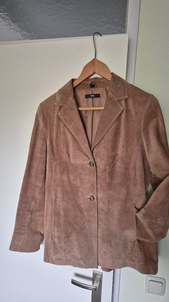 Leren damescolbert maat 40, Kleding | Dames, Beige, Ophalen of Verzenden, Zo goed als nieuw, Jasje