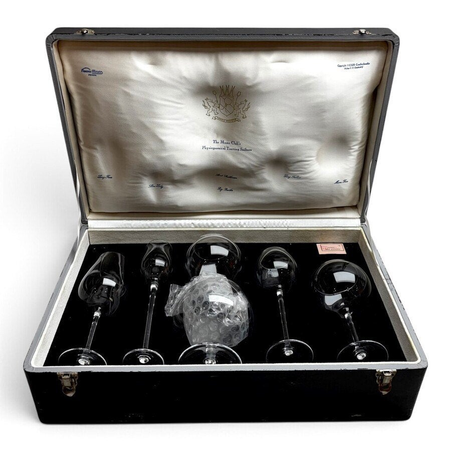 Moser decoratie- en degustatieglazen (28x) met cassette, Ophalen of Verzenden