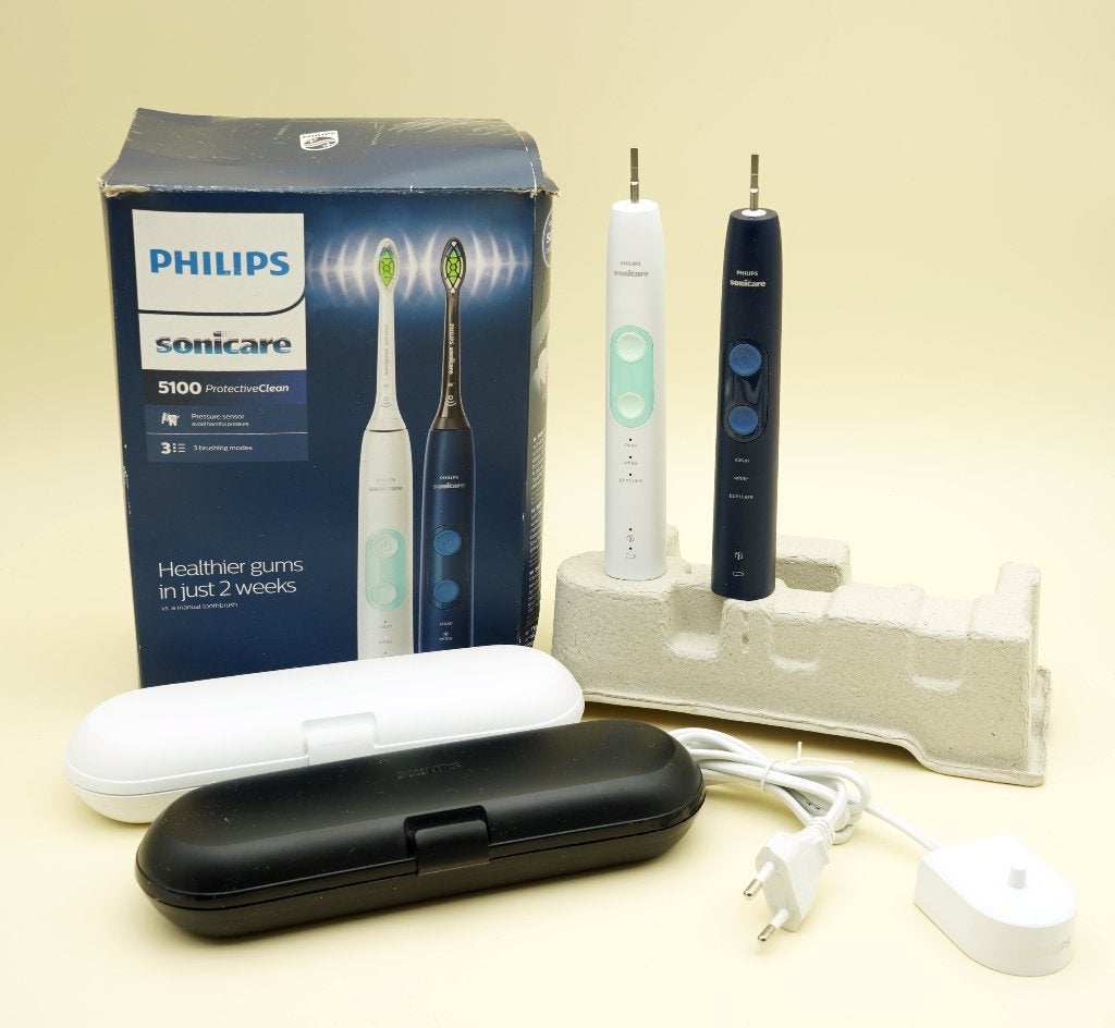Philips Sonicare 5100 Duopack Tandenborstel (blauw & wit), ., Ophalen of Verzenden, Zo goed als nieuw, Tandenborstel
