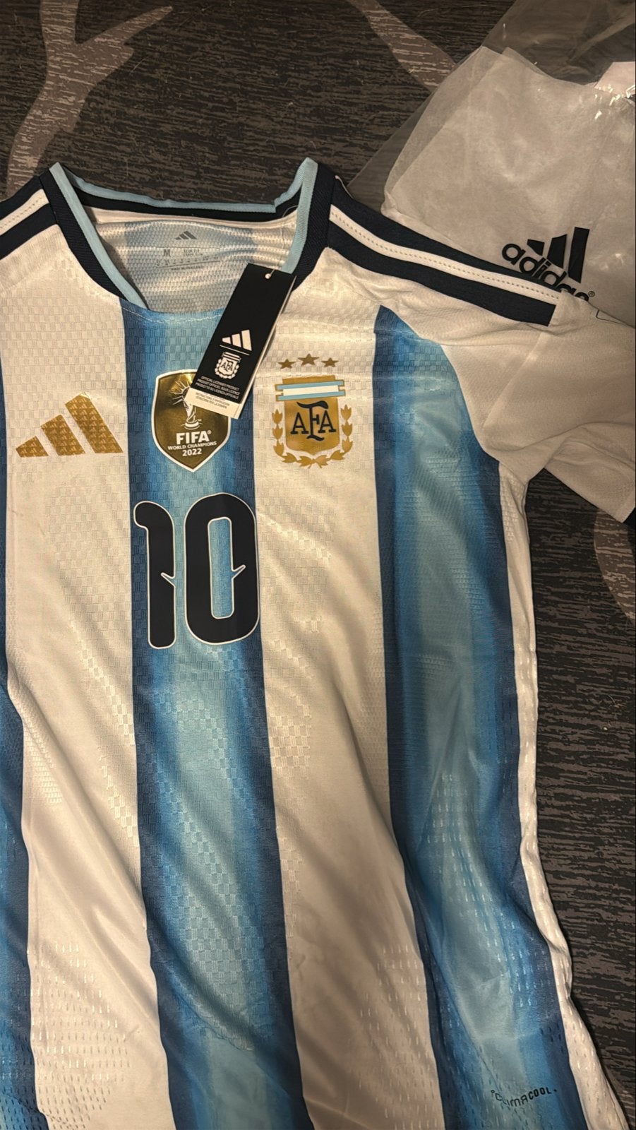 Adidas Argentinië Thuisshirt WK 2022 Messi #10, Maat 38/40 (M), Blauw, Overige typen, Nieuw
