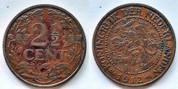 2 ½ cent 1912, Postzegels en Munten, Ophalen of Verzenden, Koningin Wilhelmina, Overige waardes