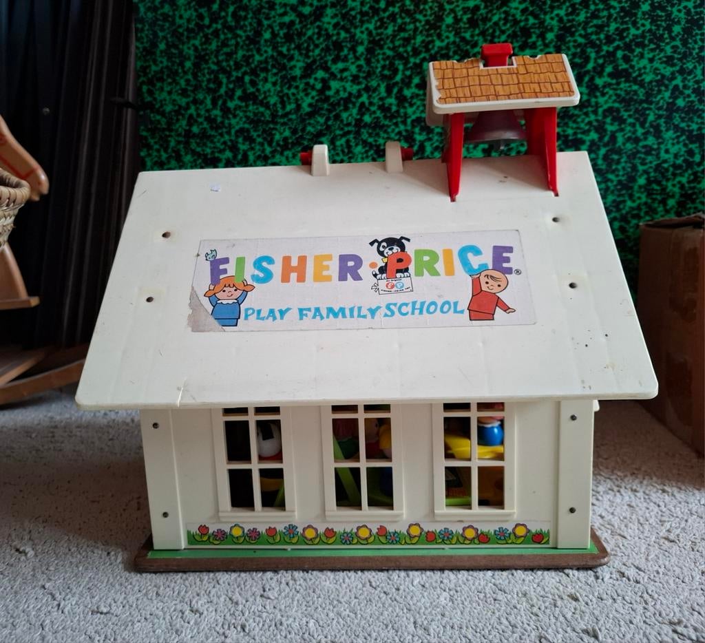 Vintage Fisher-Price Schooltje., Kinderen en Baby's, Speelgoed | Fisher-Price, Ophalen, Gebruikt, Speelset