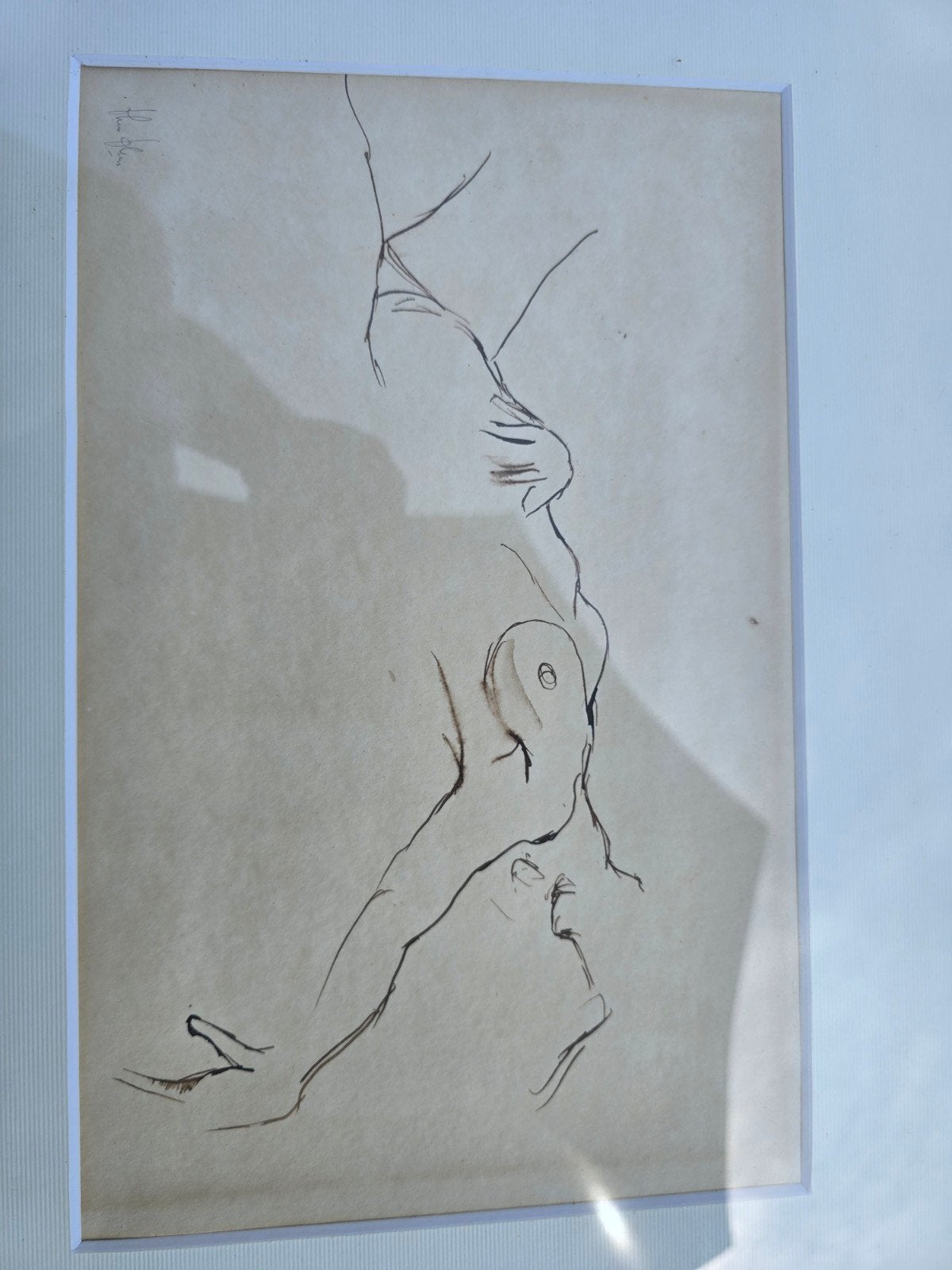 Schetsen van onbekende kunstenaar - Naaktstudie, Antiek en Kunst, Ophalen of Verzenden, Tekening, Potloodtekening, Handgemaakt