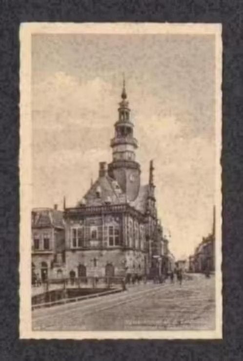 Bolsward Stadhuis Reclame Sigarenhandel M.B. Eerdmans., Ophalen of Verzenden, 1940 tot 1960, Ongelopen, Friesland