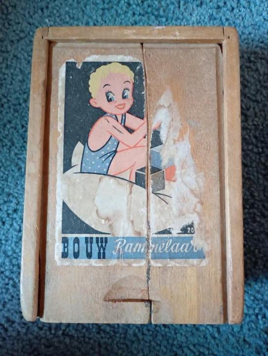 Vintage Bouw Rammelaar Doosje igst Zeldzaam, Ophalen of Verzenden