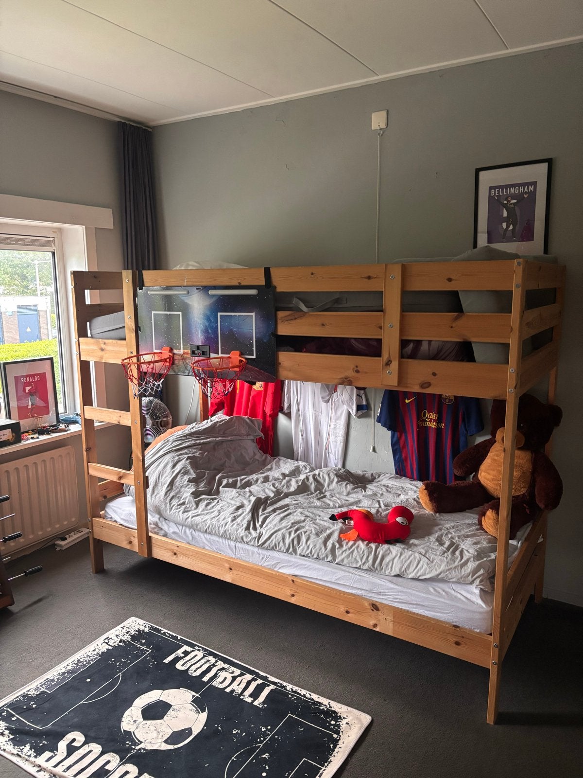 Stevig IKEA MYDAL stapelbed - grenen, 90x200 cm, Ophalen, Gebruikt, 90 cm, 200 cm