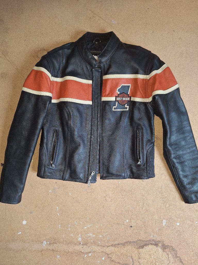 Vintage  Harley Davidson motorjas Mt M, Motoren, Kleding | Motorkleding, Harley-Davidson, Jas | leer, Ophalen of Verzenden, Dames