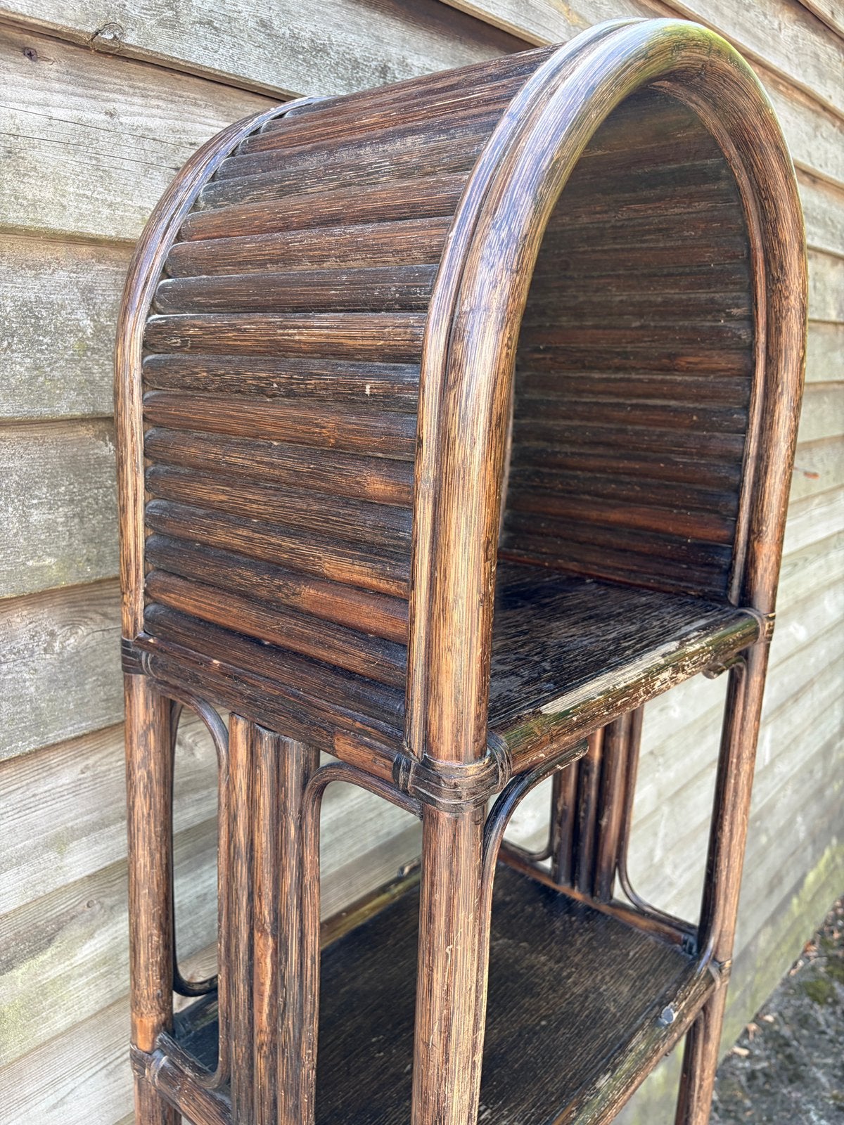 Vintage Bamboe Boekenkast Jaren '70 - Boekenrek, Ophalen, 7671cm, Gebruikt, Info@jansenantiek.nl