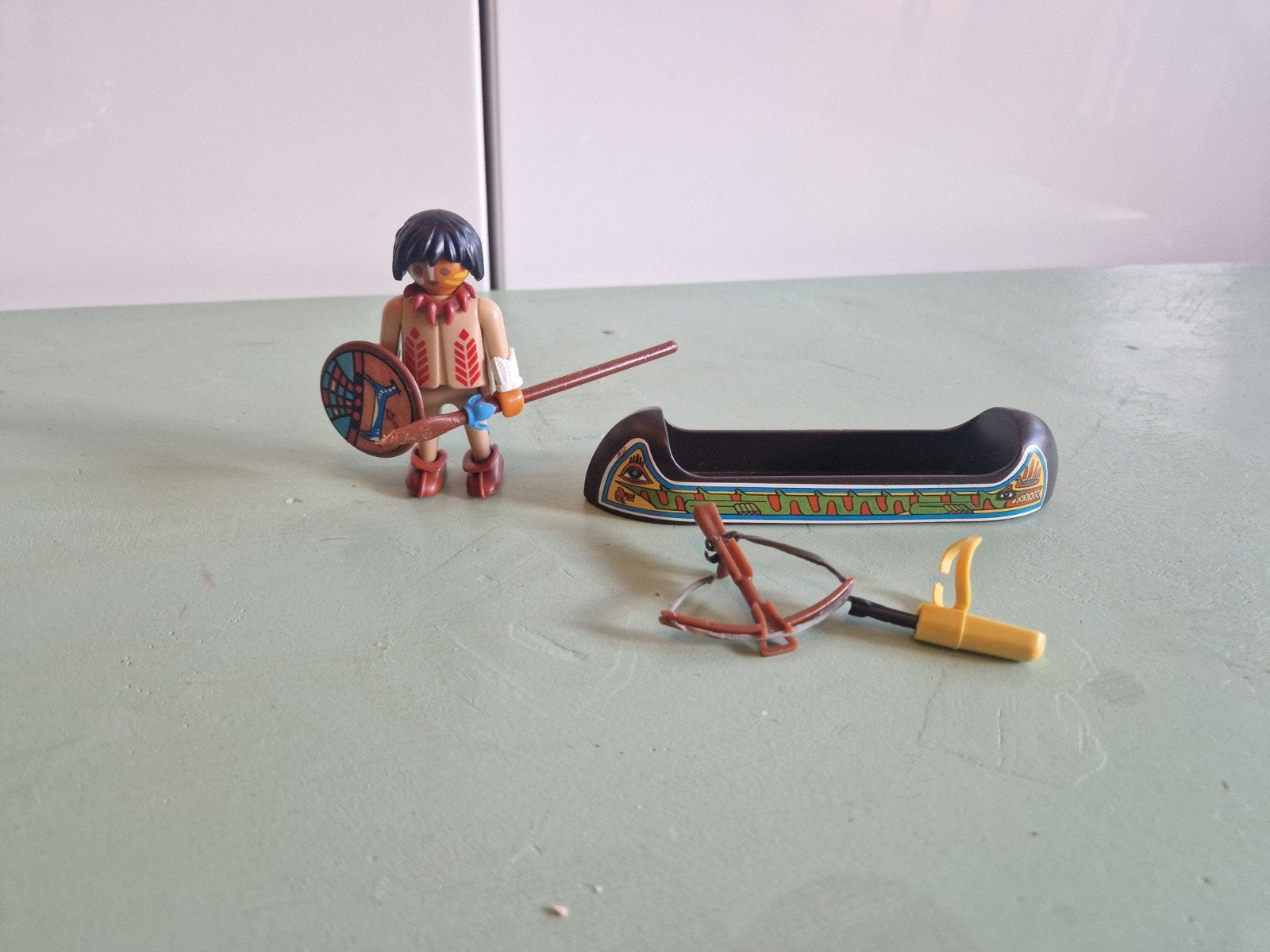 Playmobil Indiaan met kano en accessoires - Retro, Kinderen en Baby's, Speelgoed | Playmobil, Gebruikt, Complete set, Figuren
