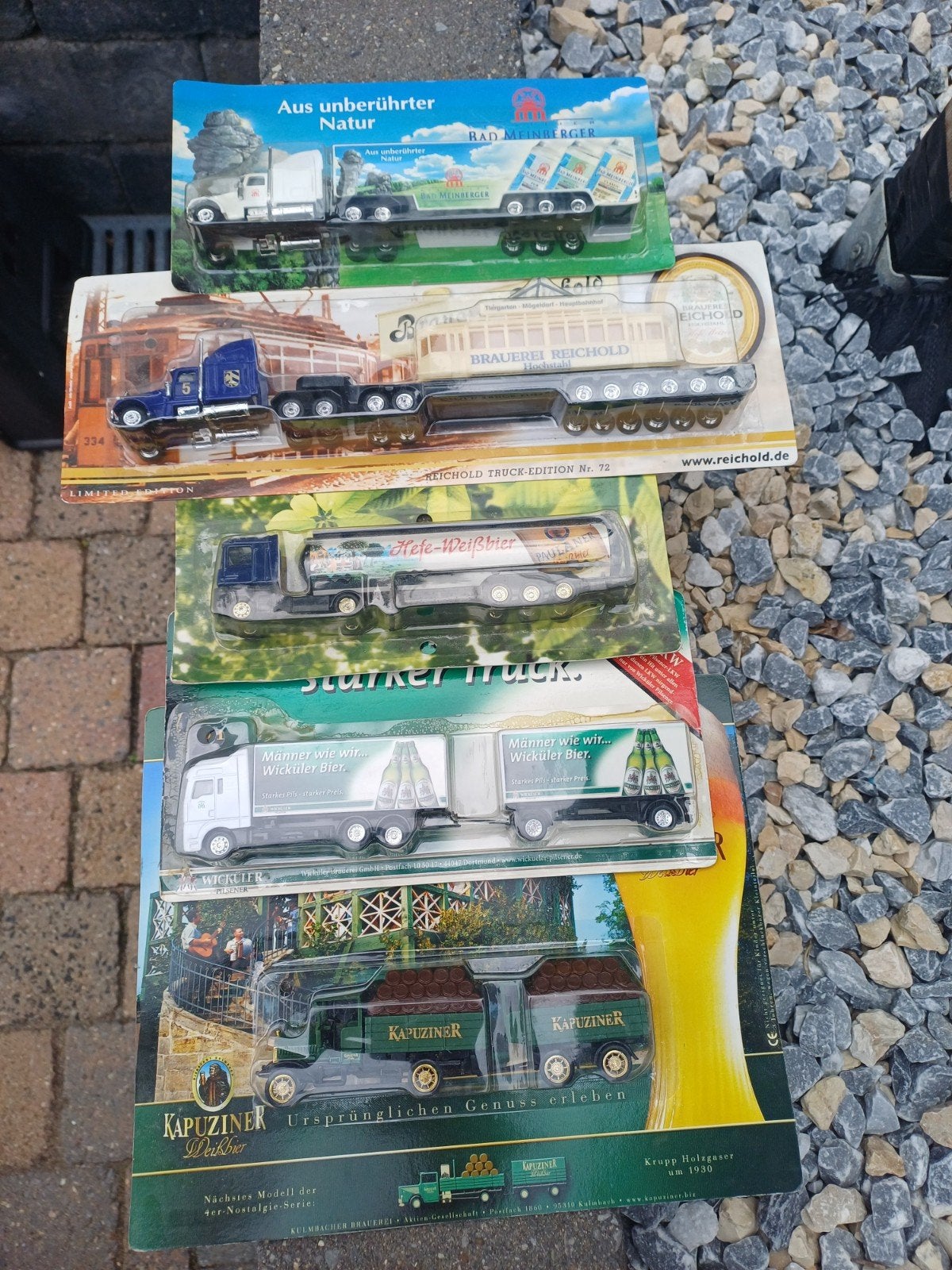 5 biermerken vrachtwagens schaal 1:87 in blisterverpakking, Ophalen of Verzenden, Nieuw, Bus of Vrachtwagen, Overige merken