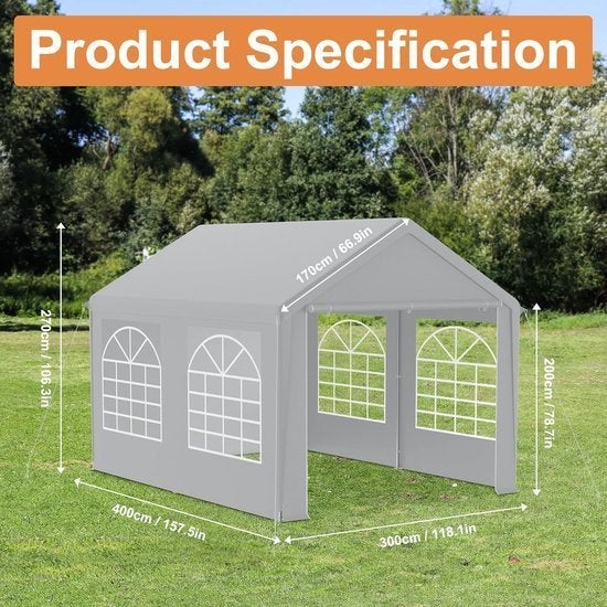 Partytent – Tuinpaviljoen – Prieel – Feesttent, Corvance B.V., Verzenden, Nieuw, Corvancebol@gmail.com