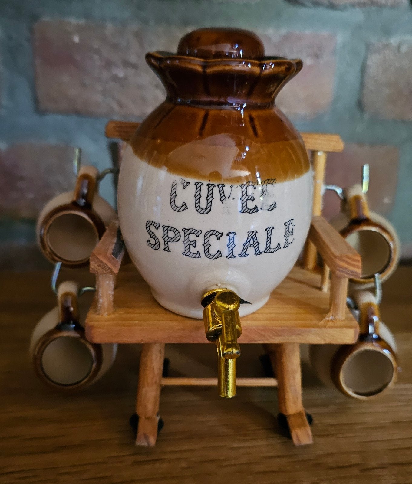 Vintage Cuvee Speciale drankdispenser met 6 kopjes, Ophalen of Verzenden