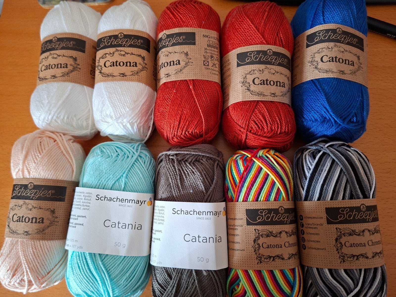 10x50 gr haakkatoen Catona en Catania, Hobby en Vrije tijd, Scheepjes en Schachenmayr, Nieuw, Ophalen of Verzenden, X