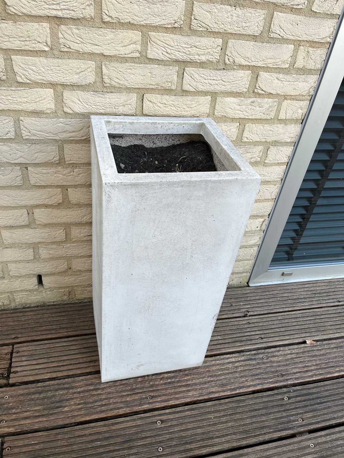Set van 2 moderne witte kunststof plantenbakken (75cm), Tuin en Terras, Ophalen, Kunststof, Gebruikt, Balkon