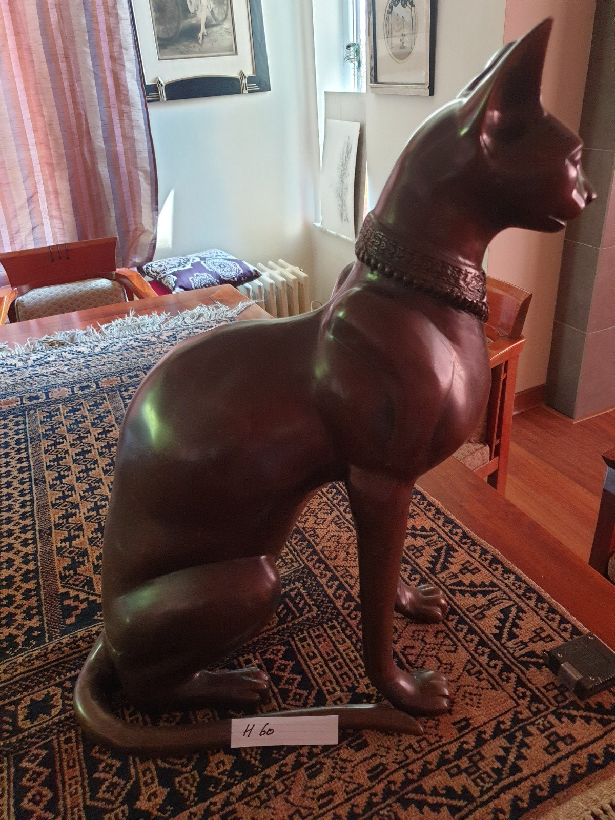 Prachtige Bronzen Kat - 60cm hoog, Ophalen, Brons