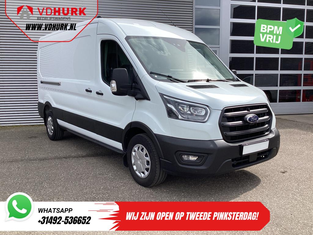 Ford Transit 2.0 TDCI 170 pk Aut. L3H2 Adapt.Cruise/ Bi-Xeno, Stof, 4 cilinders, Wit, Bedrijf